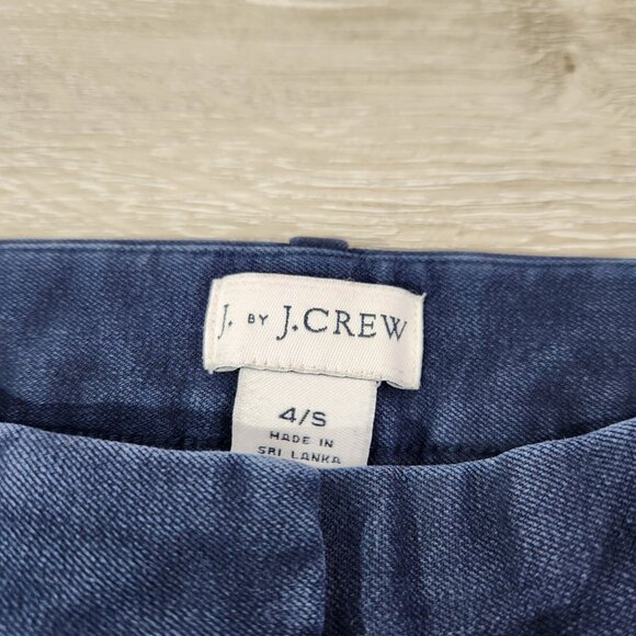 J. Crew Womens Navy Stretch Chino Pants Size Cotton Blend Women's Size 4 S - Picture 3 of 13